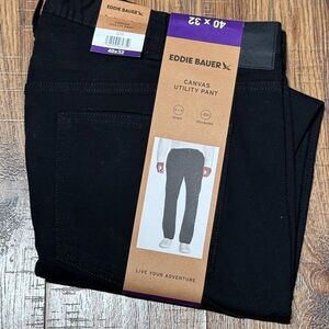 Eddie Bauer Men's Canvas Utility Pant Black Size 40x32 NWT